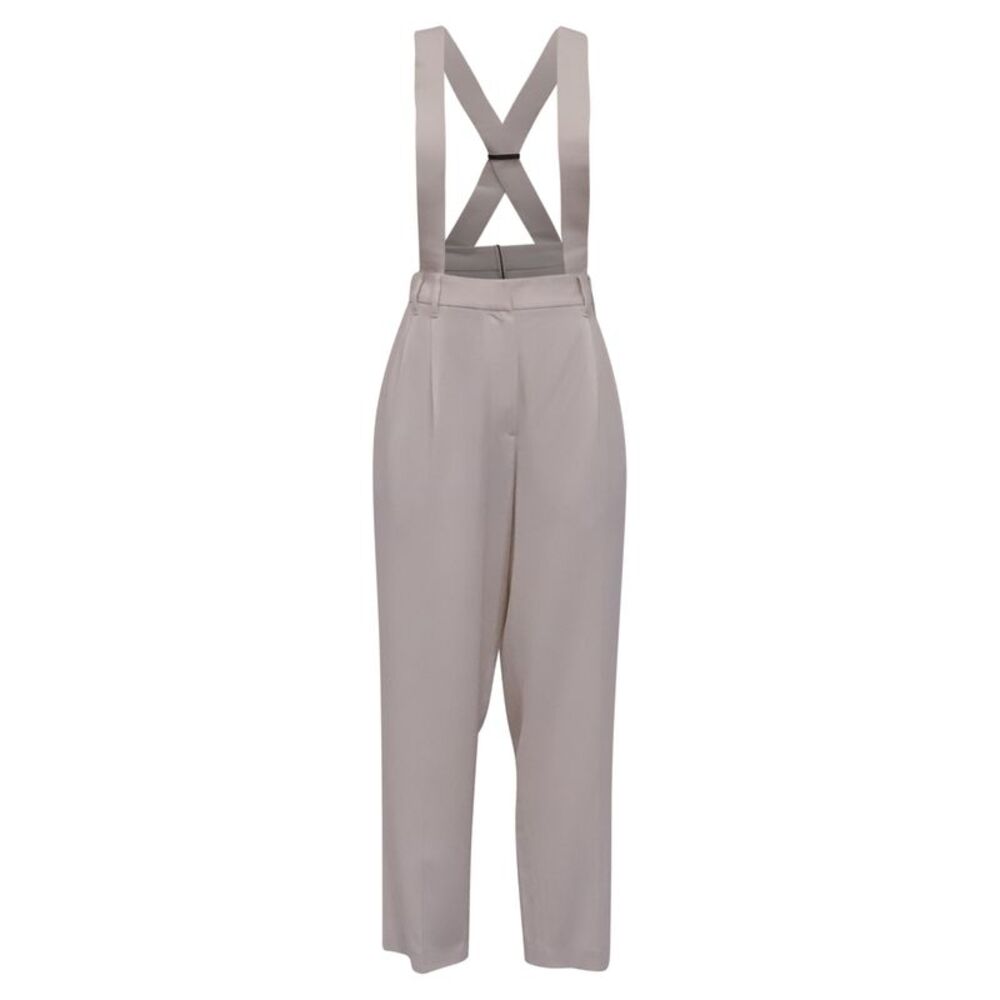 Brunello Cucinelli Straight-Leg Jumpsuit in Cream Viscose